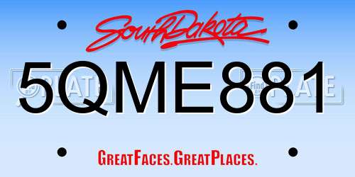 5QME881 South Dakota License Plate