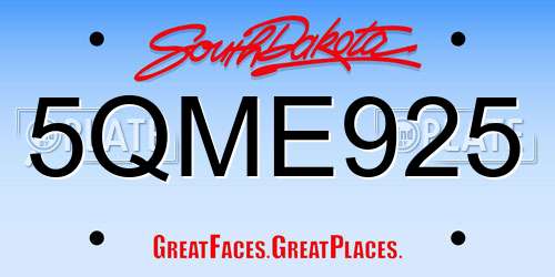 5QME925 South Dakota License Plate