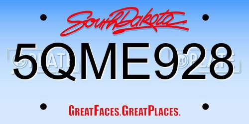 5QME928 South Dakota License Plate