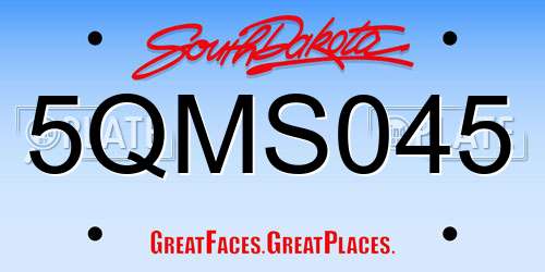 5QMS045 South Dakota License Plate