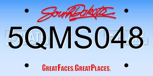 5QMS048 South Dakota License Plate