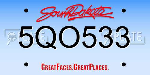 5QO533 South Dakota License Plate