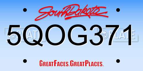 5QOG371 South Dakota License Plate