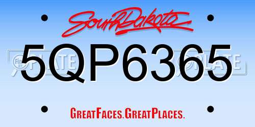 5QP6365 South Dakota License Plate