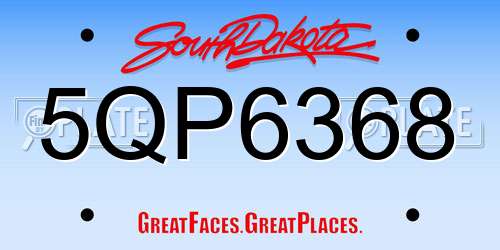 5QP6368 South Dakota License Plate