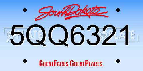 5QQ6321 South Dakota License Plate