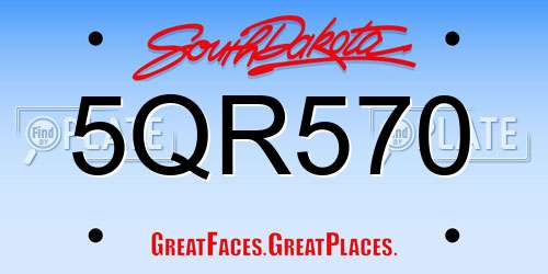 5QR570 South Dakota License Plate
