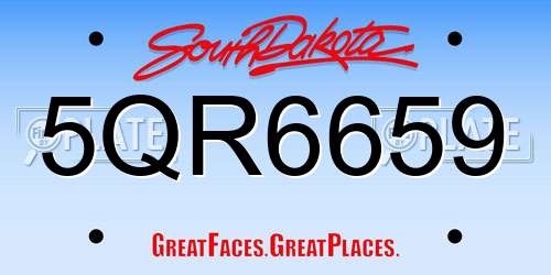 5QR6659 South Dakota License Plate