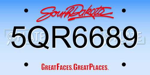 5QR6689 South Dakota License Plate