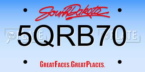 5QRB70 South Dakota License Plate