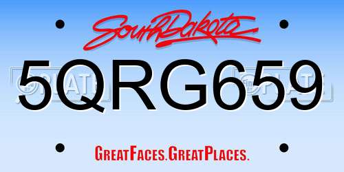 5QRG659 South Dakota License Plate