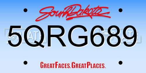 5QRG689 South Dakota License Plate