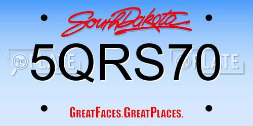 5QRS70 South Dakota License Plate
