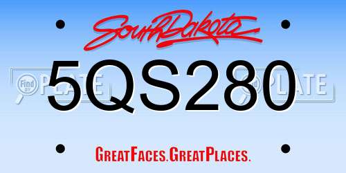 5QS280 South Dakota License Plate