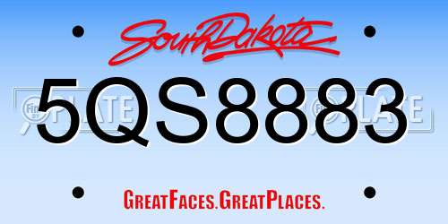 5QS8883 South Dakota License Plate