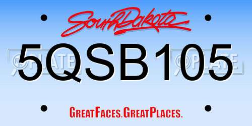 5QSB105 South Dakota License Plate
