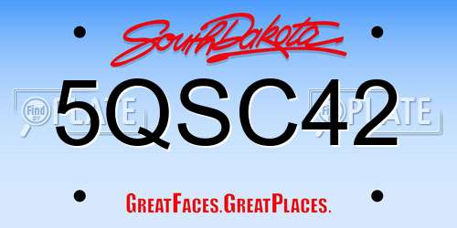 5QSC42 South Dakota License Plate