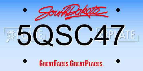 5QSC47 South Dakota License Plate