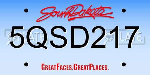 5QSD217 South Dakota License Plate