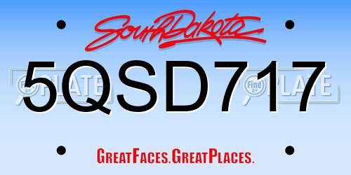 5QSD717 South Dakota License Plate