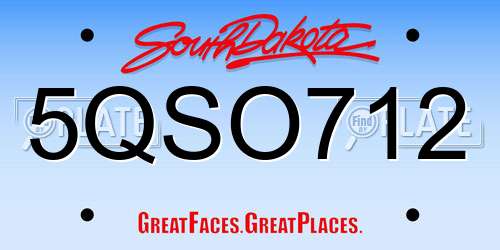 5QSO712 South Dakota License Plate