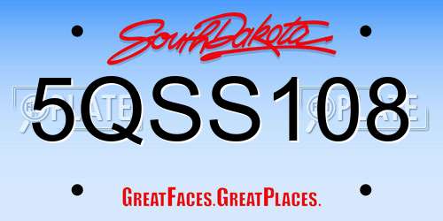 5QSS108 South Dakota License Plate