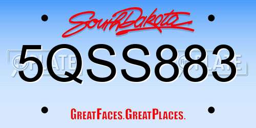 5QSS883 South Dakota License Plate