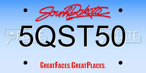 5QST50 South Dakota License Plate