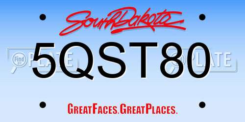 5QST80 South Dakota License Plate