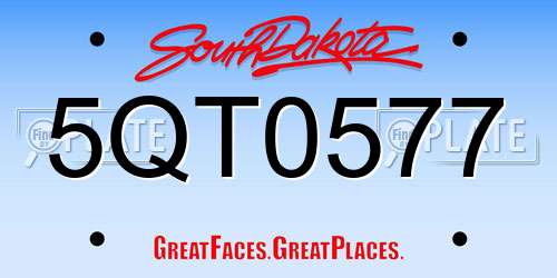 5QT0577 South Dakota License Plate