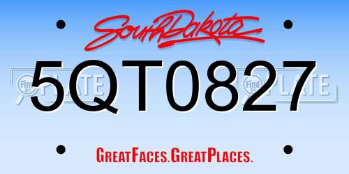 5QT0827 South Dakota License Plate