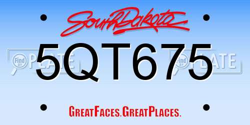 5QT675 South Dakota License Plate