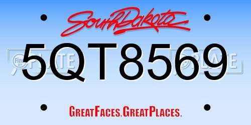 5QT8569 South Dakota License Plate