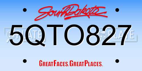 5QTO827 South Dakota License Plate