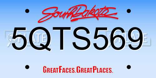 5QTS569 South Dakota License Plate