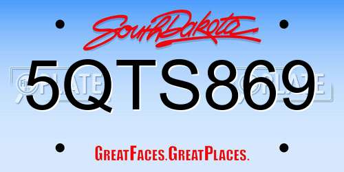 5QTS869 South Dakota License Plate