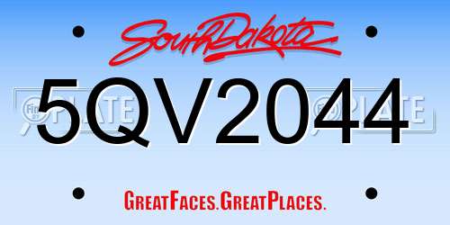 5QV2044 South Dakota License Plate
