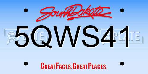 5QWS41 South Dakota License Plate
