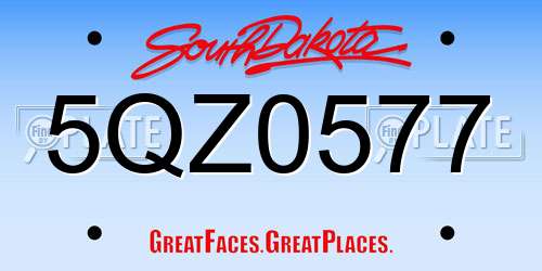 5QZ0577 South Dakota License Plate