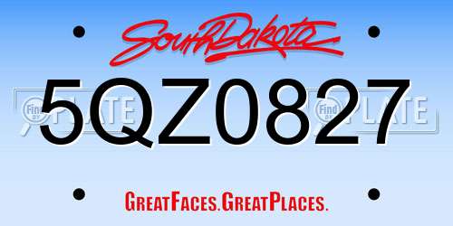 5QZ0827 South Dakota License Plate