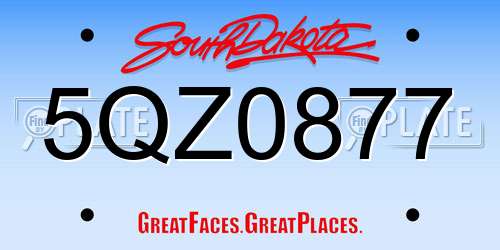 5QZ0877 South Dakota License Plate