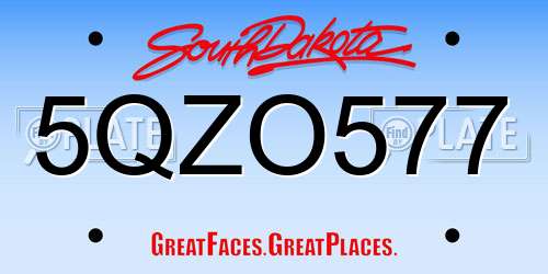 5QZO577 South Dakota License Plate