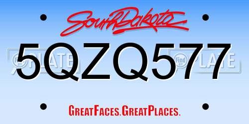 5QZQ577 South Dakota License Plate