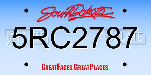 5RC2787 South Dakota License Plate