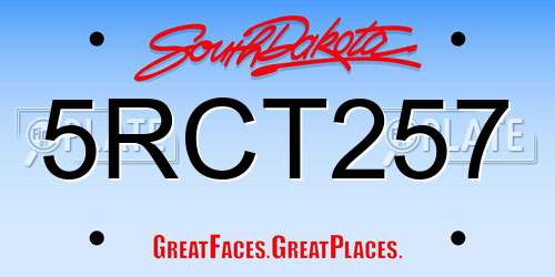 5RCT257 South Dakota License Plate