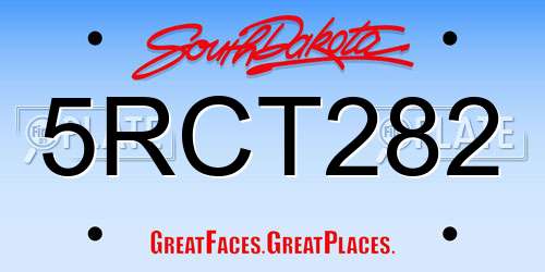 5RCT282 South Dakota License Plate