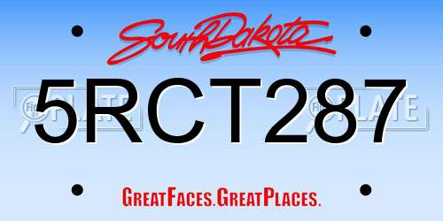 5RCT287 South Dakota License Plate