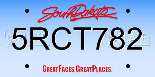 5RCT782 South Dakota License Plate