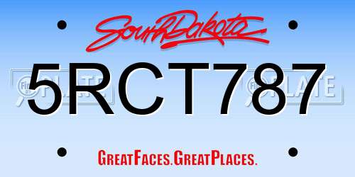 5RCT787 South Dakota License Plate