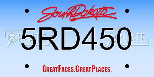 5RD450 South Dakota License Plate
